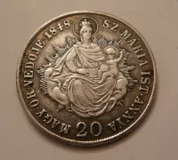 20 Krejcar, 1848 KB, Ferdinand V., SPONA, Uhry