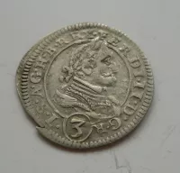 3 Krejcar, 1627, Ferdinand II., Rakousko