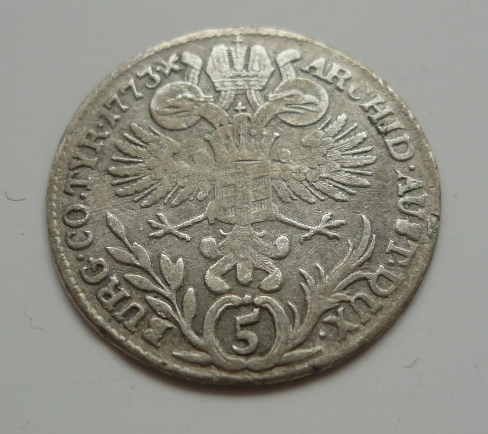 5 Krejcar, 1775, M.Terezie, Rakousko Gunsburg