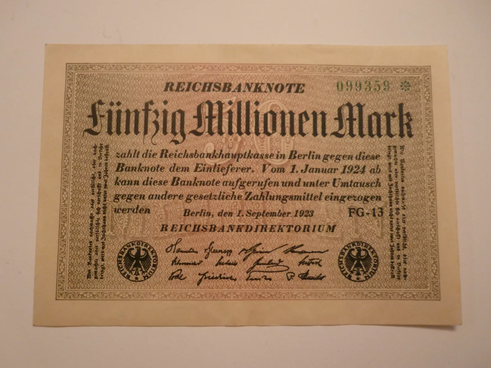 50 mil.Marek, 1923, Německo