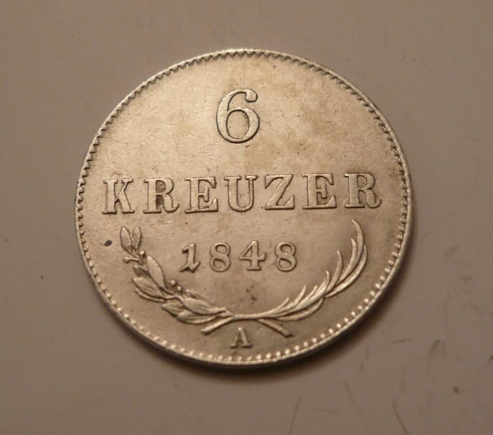 6 Krejcar,1848 A, Ferdinand V., Rakousko