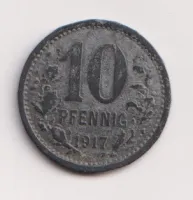 10 Pf 1917,Unna,Německo