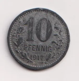10 Pf 1917,Unna,Německo