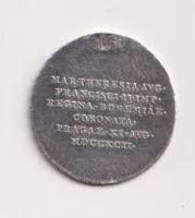 korunovační žeton 1792,Praha,M.Terezie,manželka Františka II 1792,dirka