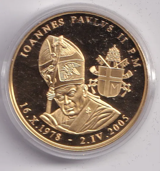 papež Jan Pavel II.,2005,průměr 40 mm,Vatikán