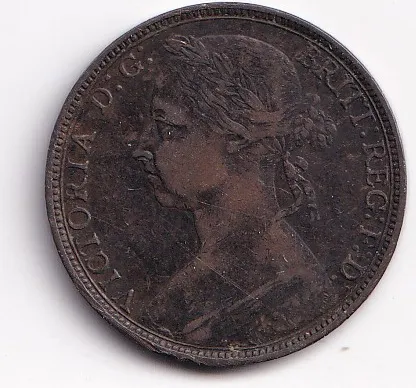 1 pence 1891,V.Británie
