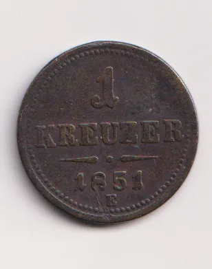 1 krejcar 1851 E,Rakousko