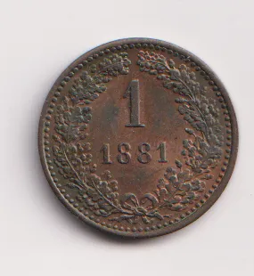 1 krejcar 1881.,Rakousko