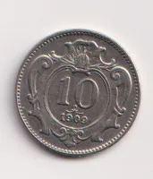 10 haléř 1909,stav,Rakousko