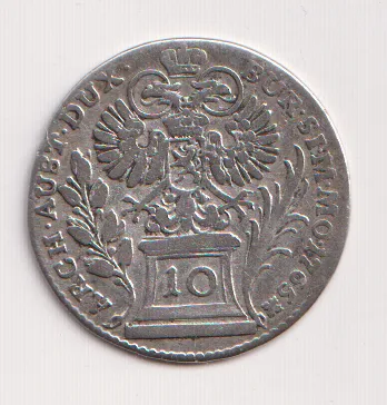 10 krejcar 1765,Marie Terezie,Rakousko