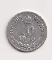 10 krejcar 1860V,Rakousko