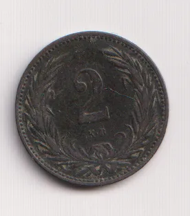 2 fillér 1896 KB.,Uhry