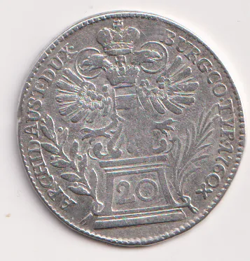 20 krejcar 1760,Víden,Marie Terezie,Rakousko