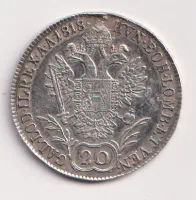 20 krejcar 1818 A.,František II.,opravená dirka ,Rakousko
