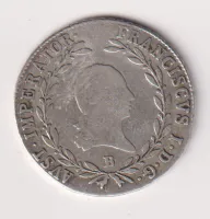 20 krejcar 1822 B.,František II.,Uhry