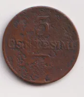 3 centesimo 1822 V.,František II.,Rakousko