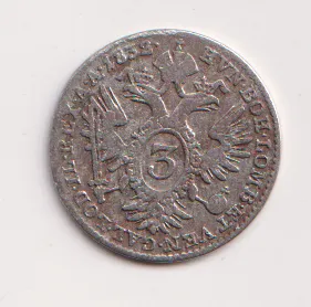 3 krejcar 1832 A.,František II.,Rakousko