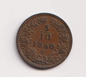 5/10 krejcar 1860 V.,Rakousko