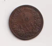 5/10 krejcar 1864 A.,Rakousko