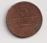5 centesimo 1822 V.,František II.,Rakousko