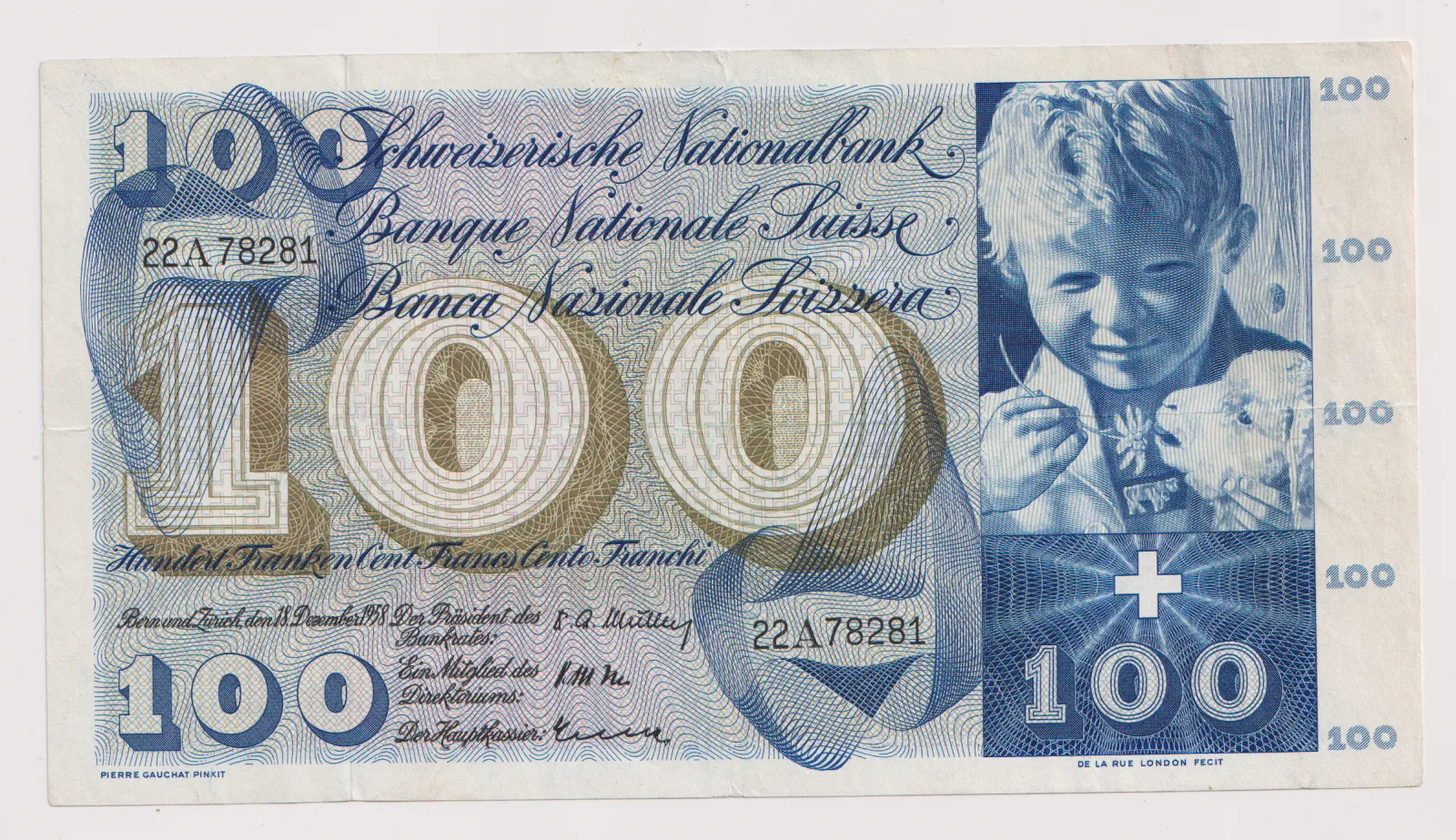100 frank,ditě a jehně,Švýcarsko