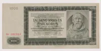 1000 korun 1942 Gc 322553.specimen,PČM