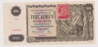 1000 korun slovenských 1940,kolek 4 L3,specimen,ČSR