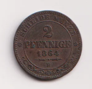 2 pfenik 1864,Sasko