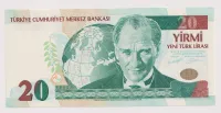 20 lirasi,zelená,zřícenina,Turecko