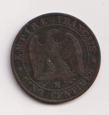 5 centimes 1857,Francie