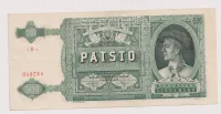 500 korun slovenských,1941,specimen 5 Rz,Slovenský štát