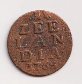 Duit 1765.Zeeland,Holandsko