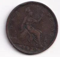 1 penny 1870,Anglie