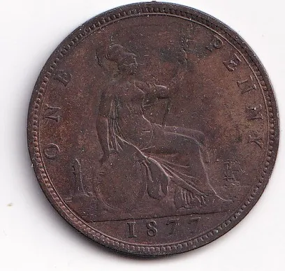 1 penny 1877,Anglie