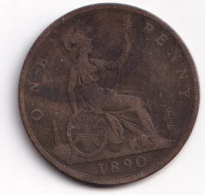 1 penny 1890,Anglie