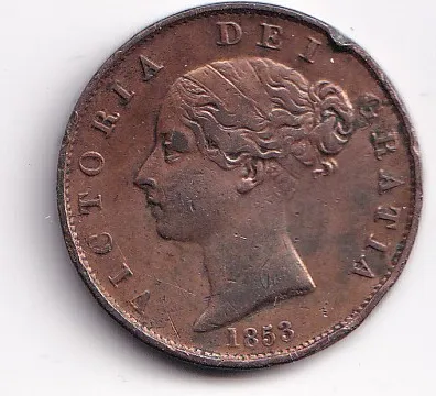 1 penny1853,Anglie