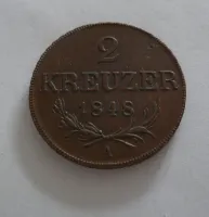 2 Krejcar, 1848 A, Ferdinand V., PĚKNÝ, Rakousko