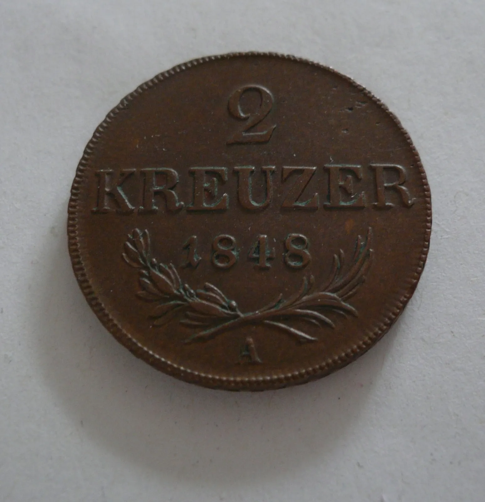 2 Krejcar, 1848 A, Ferdinand V., PĚKNÝ, Rakousko