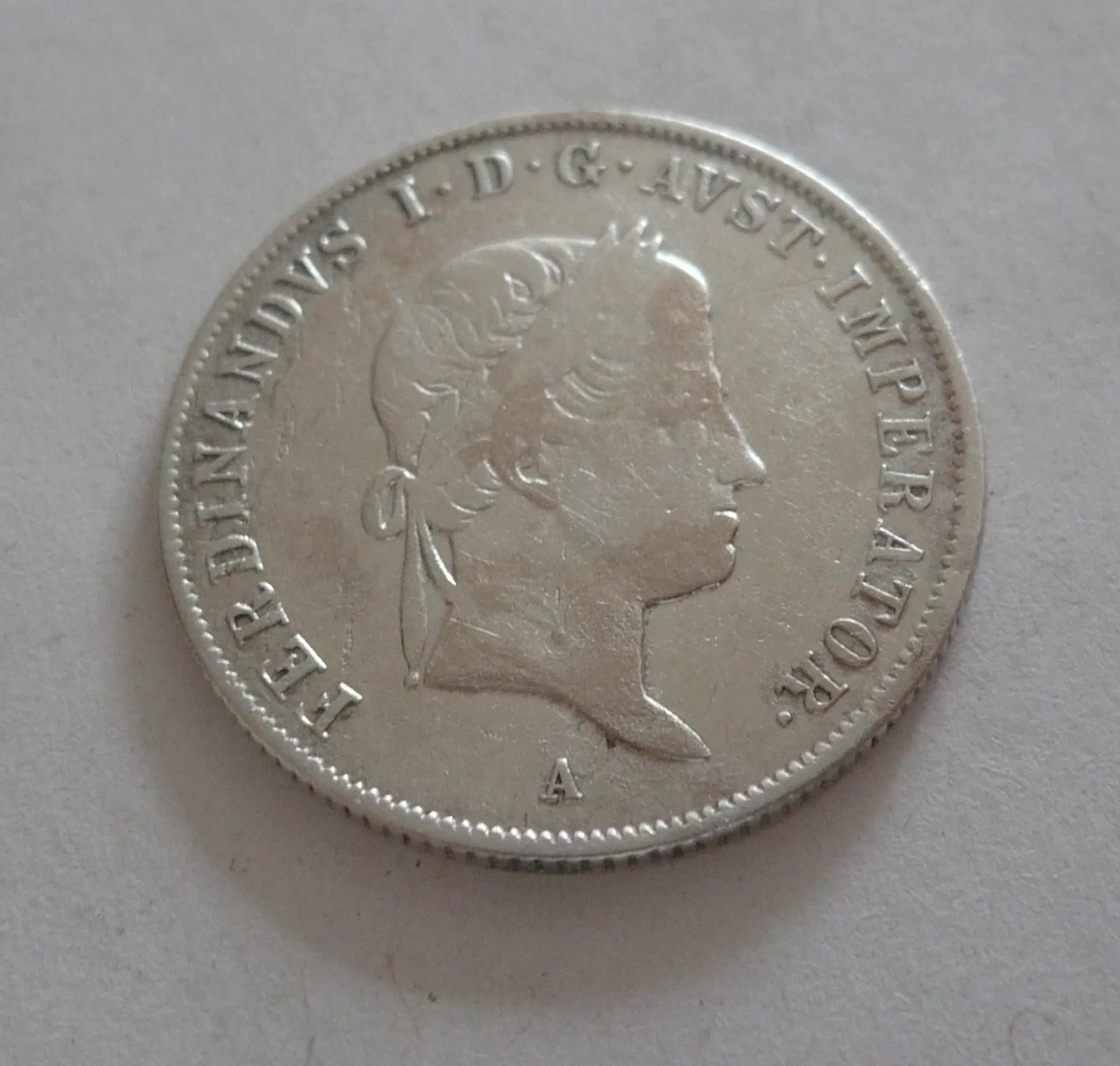 20 Krejcar, 1836 A, opis Ferdinand V., Ferdinandus, Rakousko