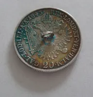 20 Krejcar, 1843 A, Ferdinand V., KNOFLIK, Rakousko