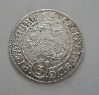 3 Krejcar, 1670, Leopold I., Rakousko-Vídeň