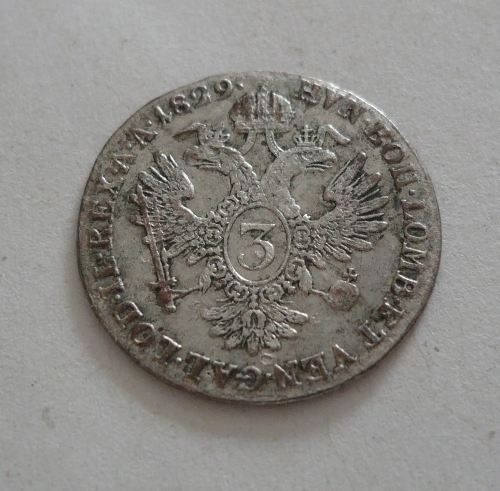 3 Krejcar, 1829 A, František II., Rakousko