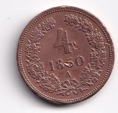 4 krejcar 1860 A,Rakousko