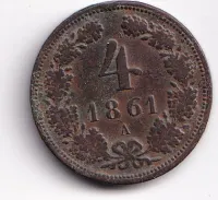 4 krejcar 1861 A,Rakousko