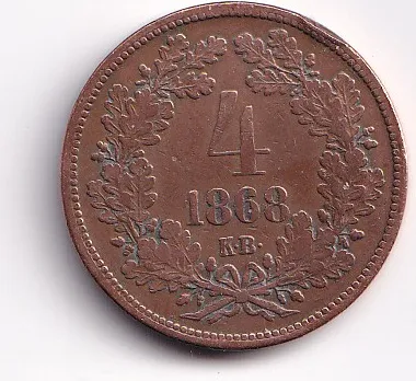 4 krejcar 1868 KB,Uhry