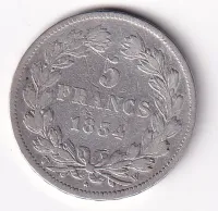5 frank 1834,Ludvík Filip,Francie