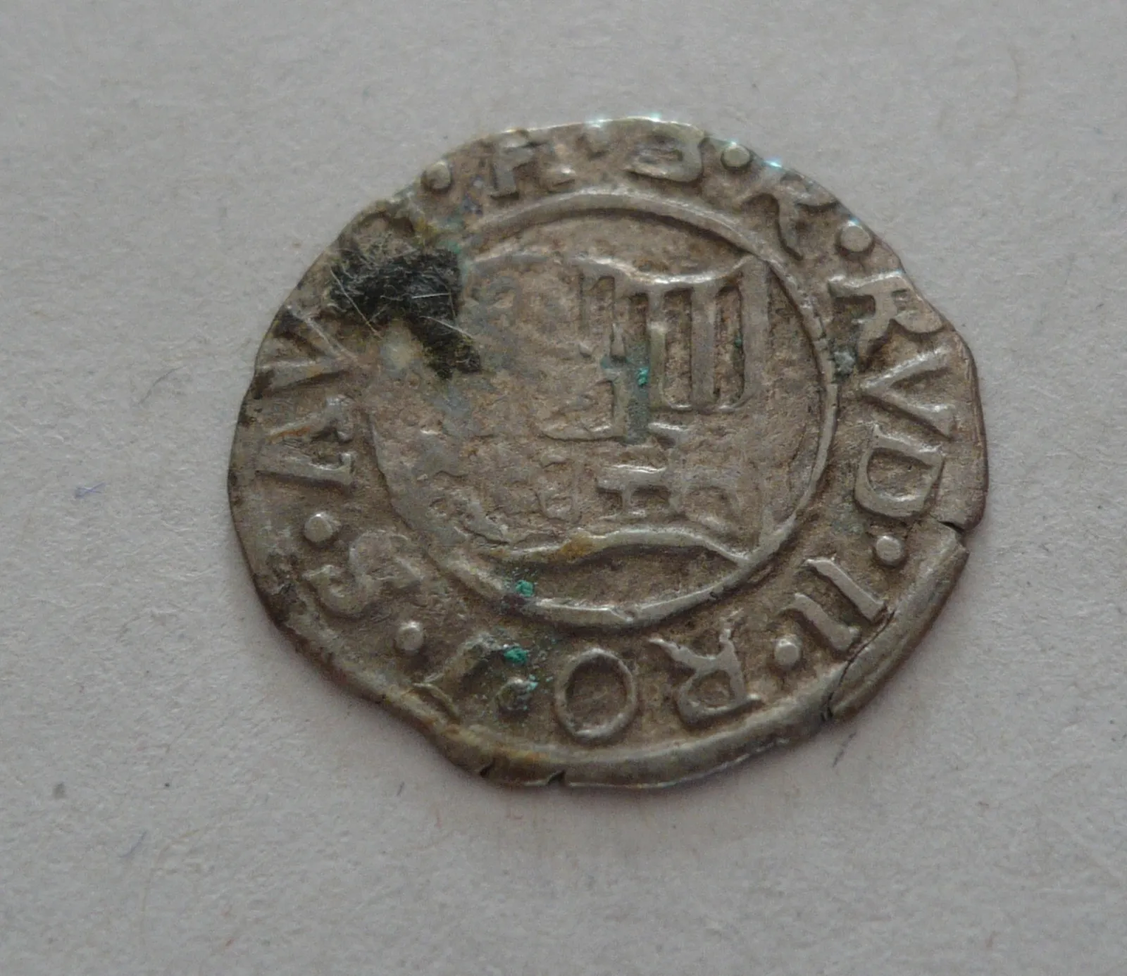 Denár, 1581 KB, Rudolf II., Uhry