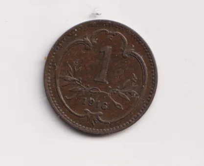 1 haléř 1916.,pěkný.,Rakousko