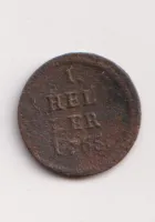 1 heller 1765.,Marie Terezie.,Rakousko