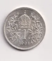 1 koruna 1901.,pěkná.,Rakousko